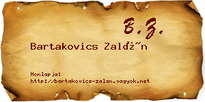 Bartakovics Zalán névjegykártya